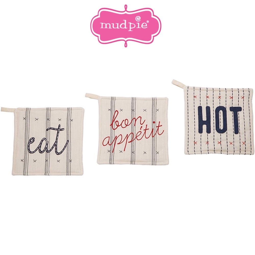 Mud Pie Striped Bistro Pot Holder